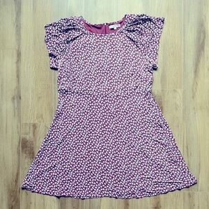 LOFT PLUS Floral Flutter Sleeve Jersey T-Shirt style Midi Dress